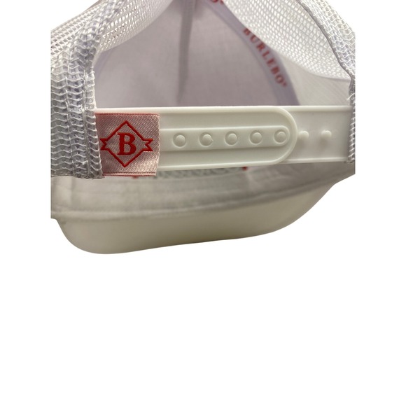 Burlebo White Mesh Trucker Hat Baseball Cap Adjustable Snapback Hunting Outdoors - Picture 4 of 8